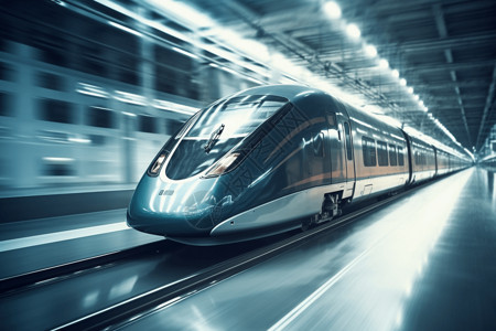 未来派高速列车行驶概念图图片