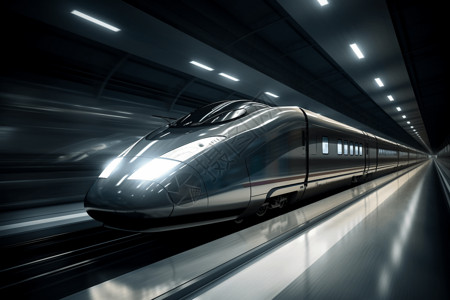高速出行未来派高速列车3D概念图设计图片
