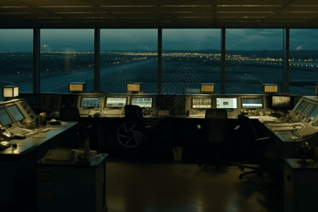 全景监控器机场控制室内部图片设计图片