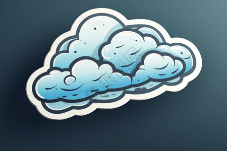 多云天气图标卡通创意贴纸背景图片