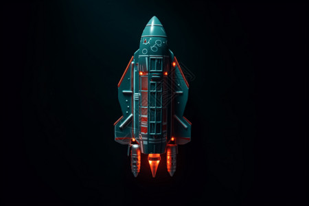 火箭的3D粘土模型背景图片