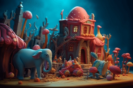 童话世界3D黏土模型图片