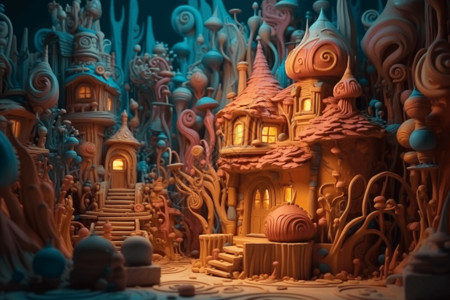 童话世界黏土模型图片