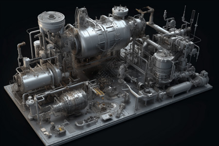 工厂机械设备的3D创意图图片