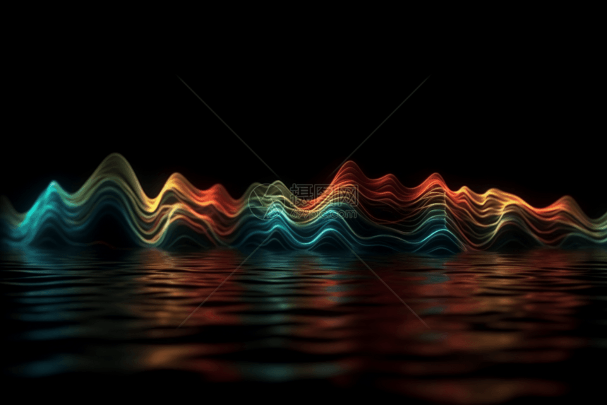 抽象流动玻璃色波背景图片