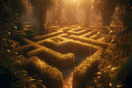 园林迷宫有机形状组成的迷宫概念图设计图片