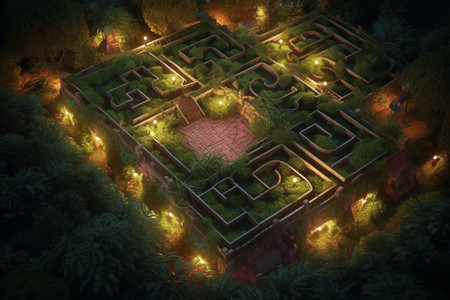 花园迷宫3D概念图设计图片