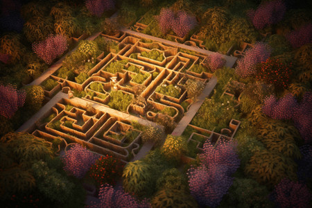 花园迷宫艺术概念图背景图片