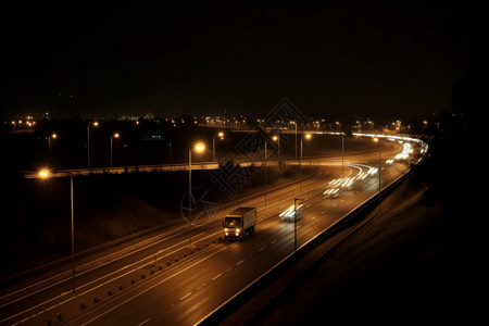 城市高速公路夜景背景图片