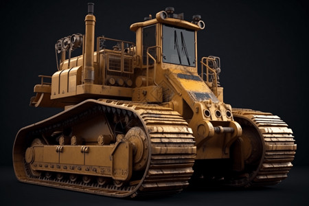 大型拖拉机模型重型推土机的3D概念图设计图片