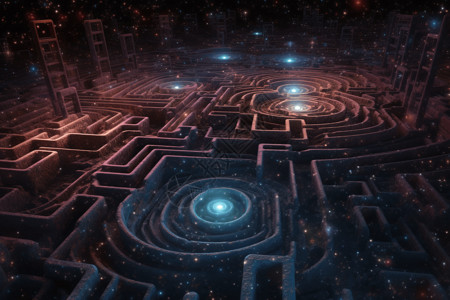 天体迷宫创意概念图背景图片