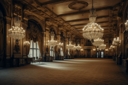 大型宴会厅华丽的宴会厅内部效果图设计图片