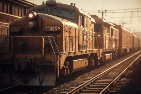 铁路火车道复古火车道的特写镜头设计图片