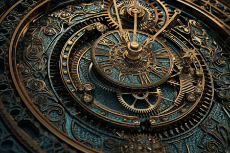时钟的精密内部运作概念图设计图片