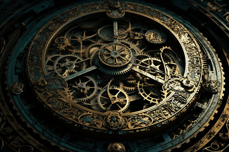 时钟的复杂内部运作高清图片