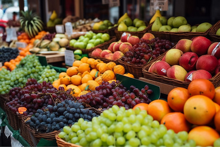 露天市场上的水果和蔬菜图片