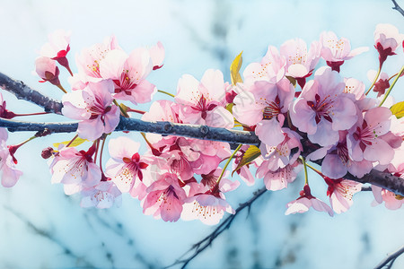 明亮的粉红色樱花背景图片