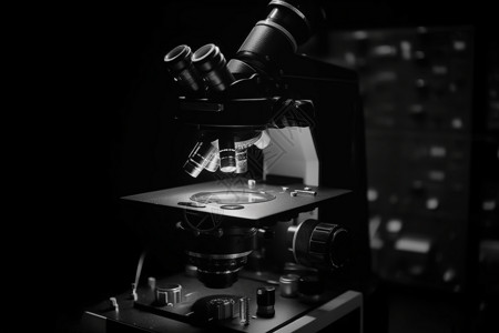 黑白实验室显微镜照片背景图片