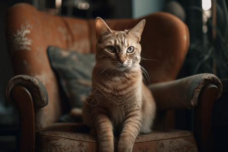 座椅上的猫背景图片