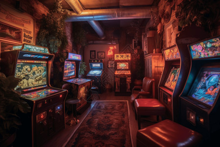 游戏巅峰对决海报带有游戏海报的游戏室背景