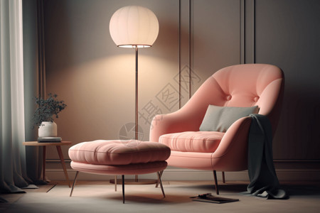 新中式客厅模型舒适的软家具模型背景