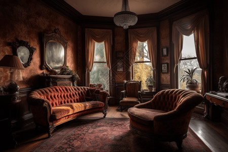 维多利亚时代的客厅背景