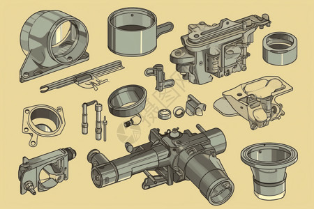 汽车节气门体不同的零件高清图片
