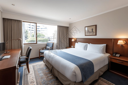 酒店床单现代宽敞的酒店客房设计图片