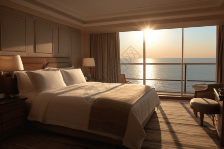 酒店的大床配有豪华床的酒店客房设计图片