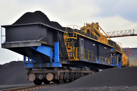 煤炭开采和运输背景图片
