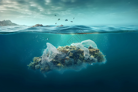 水底垃圾海洋污染水污染设计图片
