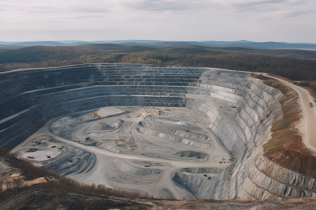 工业钻石素材露天采石场采矿背景