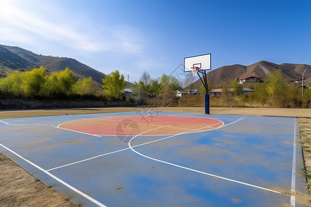 公共篮球场图片