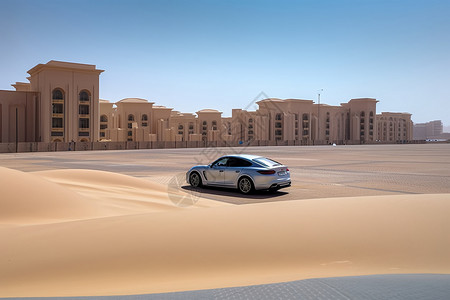 阿拉伯沙漠汽车背景图片