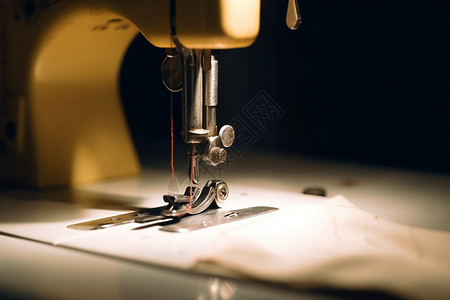 缝纫机缝纫特写图片