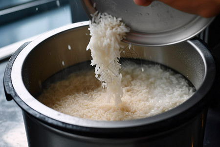 煮饭前先洗米高清图片
