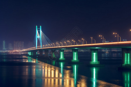 西部通道跨海大桥夜景背景
