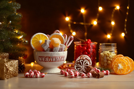 圣诞糖果和果酱高清图片