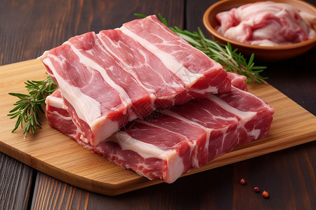 猪肉肋条切五花肉高清图片