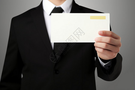 商务名片卡片商人递一张空白的名片背景