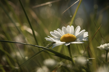 草地上的白色雏菊图片