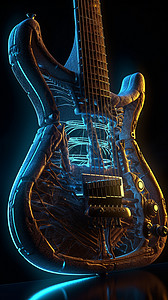 骨骼电吉他背景图片
