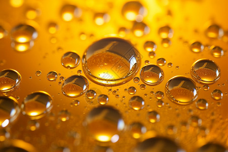金黄色油滴水滴高清气泡浮油设计图片