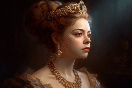 女王头像珠宝宝气的女王插画