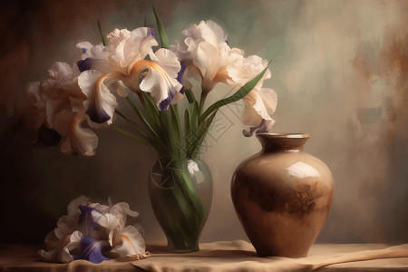 鸢尾花和花瓶图片