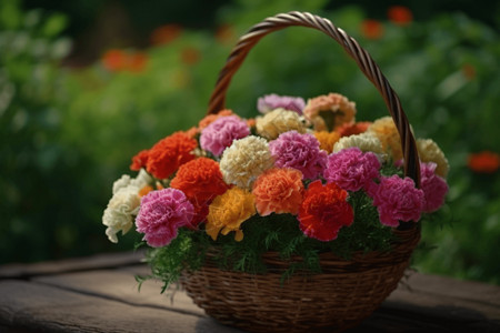 菊科金盏花植物五颜六色的康乃馨设计图片