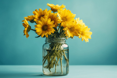 小清晰花卉背景一束黄色鲜花设计图片