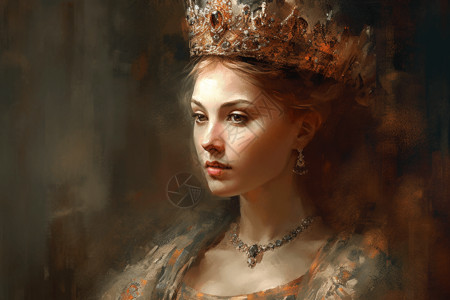 油画风格的富豪女王背景图片