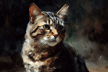 油画风格猫图片