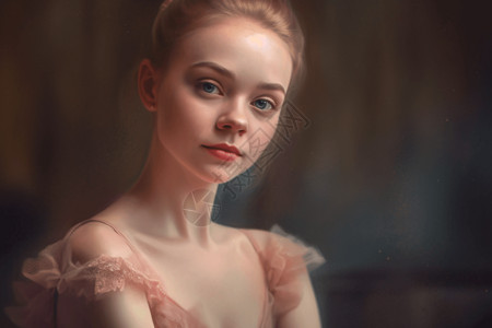 芭蕾舞油画性感的女孩油画插画
